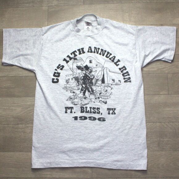 Vintage Fruit Of The Loom Fort Bliss TX USA Single Stitch T Shirt Adult Sz M - Picture 2 of 5